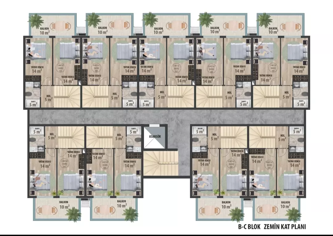 B Block Ground floor plan
